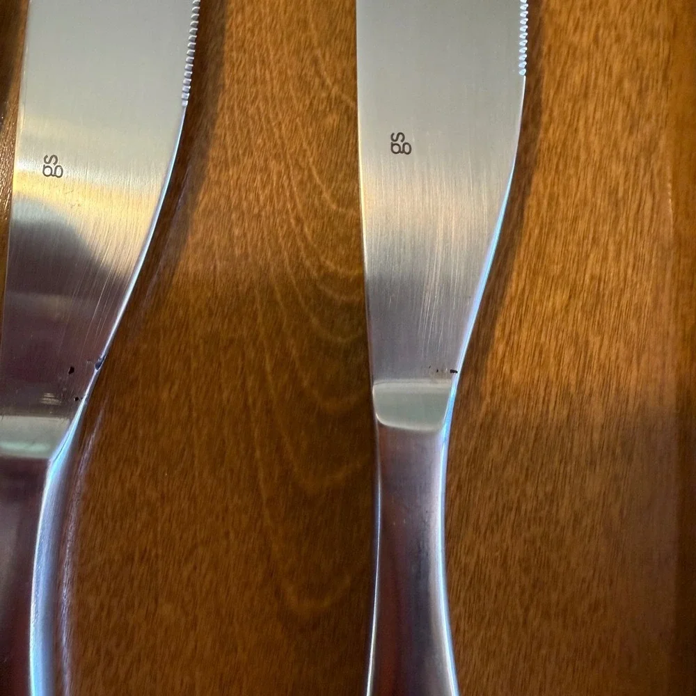 Gourmet Settings Flatware Set GS Stainless Silver Good Brushed Modern Cutlery